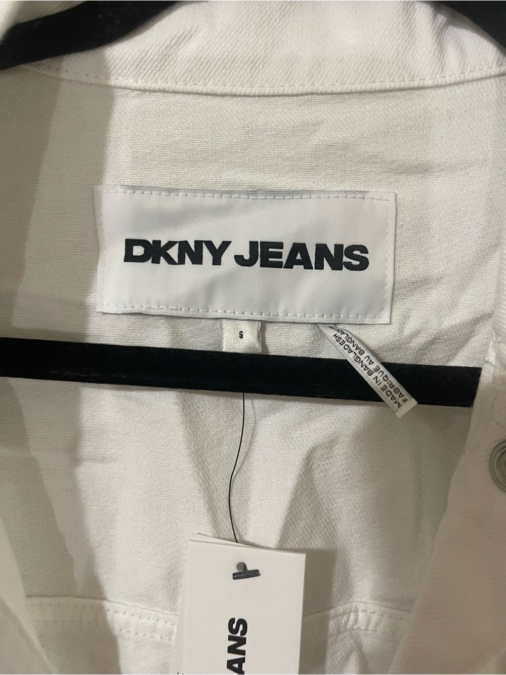 Dkny White Cotton Jean Jacket with Chest Pockets - Picture 3 of 5